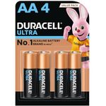 Duracell Ultra Alkaline AA Battery, 4 Pcs