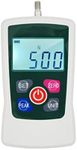 Digital Force Gauge 500N/ 50kg/ 110Lb/ 1760oz Portable Push Pull Force Meter Unit Switchable Backlit Mini Dynamometer with 6 Fixture Heads, Storage Case, Auto Power off