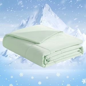 NTBAY Cooling Comforter King - Japanese Double-Sided Cold Tech Fabric Cooling Blanket for Hot Sleepers, Q-Max 0.45, All-Season Lightweight Blanket to Quickly Cool Down, 104x90 Inches, Mint Green