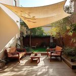FAMIROSA Sun Shade Sail, Gray Sand Rectangle 185GSM Shade Sail for Patio Garden Yard Deck Pergola (1, Sand, 13 X 20ft)