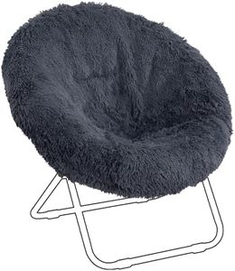 HOMBYS Faux Fur Cover for Saucer Chair (Without Chair, Only A Cover), Removable Shaggy Round Moon Chair Slipcover Ultra Soft & Furry, Chair Cover for Saucer Chairs Size Between 28-30 in x 29-32 in