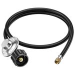 ZODIRISE 3 Feet Propane Regulator and Hose for Low Pressure Appliance with QCC1 & 3/8" Female Swivel Fittings, Propane Gas Line for BBQ Grill, Heater, Burner, Generator, Griddle, Fire Pit