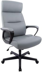 STAPLES Rutherford Ergonomic Manager & Executive Office Chair, High Back Swivel, Adjustable Height, Luxura Faux Leather, Gray