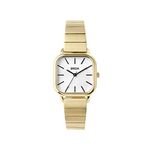 BREDA Esther 1735e Square Gold Wrist Watch with Gold-Plated Stainless Steel Bracelet, 26mm