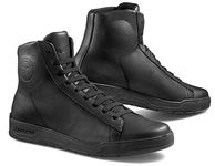 STYLMARTIN Motorcycle Trainers Core Black Plain Leather Waterproof Lining CE 36