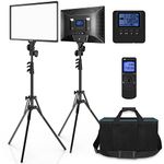 Switti Video Light Kit, 2-Pack Photography Lights with Stand, LED Light Panel for Portrait Product Photography, Studio Video Shooting | 3000K-8000K/ CRI96+