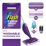 Flash Power Spray Mop Floor Cleaner Starter Kit (1 Washable Pad + 17 Disposable Pads), Spray Mops For Floors, All-In-One Spray System For Your Floors, Floor Mops For Hard Floor