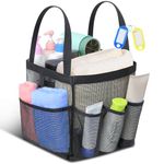 Temede Mesh Shower Caddy Tote, Large Shower Caddy Basket Portable, Quick Dry Hanging Toiletry Bag, 8 Storage Pocket Handle Bath Organizer for College Dorm, Gym, Camp, Travel