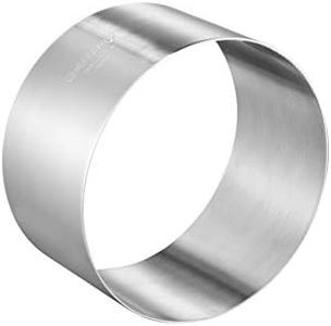 CHEFMADE Mousse Ring Mold, 6-Inch Round Non-Stick Seamless 18/8 Stainless Steel Food Molding