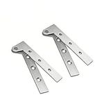 2 Set Stainless Steel 360 Degree Rotation Hidden Door Pivot Hinges, KAIISSA 4 Inch Offset Knife Hinges Inset Door Cabinet Cupboard Conceal Pivot Hinge Silver Brushed, with Screws