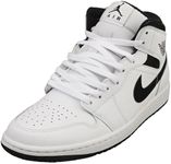 Jordan Men's 1 Mid White/Black-Whit