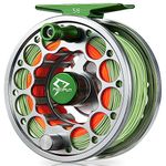 Piscifun Sword Fly Fishing Reel with Line, Pre-Loaded CNC-Machined Aluminum Alloy Fly Reel, Light Weight and Corrosion Resistance Design, 5/6wt Gunmetal