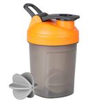 BSPA| Protein Shaker bottle| Mini Gym Shaker| Sports Bottle 300ML with Blender Ball (Orange)