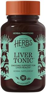 Herbs Etc. Liver Tonic Softgels - Herbal Supplement for Healthy Liver Function & Natural Detoxification - Milk Thistle, Schisandra & Oregon Grape - Gluten-Free & Organic - 60 Count (60 Servings)