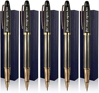 Ancolo Personalized Fountain Pens-Medium Point Nib- 5 Pcs a Set with Gift Pen Box Nice Souvenir Gift, Engraved with Your Name/Message/Phone number on the Pens Perfect for Men Women
