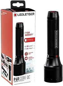 Ledlenser P6R Core QC - Rechargeable LED Torch, Super Bright 270 Lumens, Powerful Searchlight Torch, Dog Walking Bright Flashlight, Hiking & Camping Equipment, 110 Hours Running Time