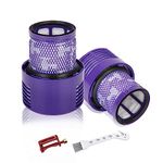 2 Pack V10 Filters Replacement for Dyson V10 Cyclone Series, V10 Absolute, V10 Animal, V10 Total Clean, SV12, Ewerex V10 Filter Replacement with Tigger Lock and Clean Brush, Replace Part # 969082-01