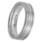 Titanium 6mm Comfort Fit Wedding Band Ring with Double Channel Accent, Metal, not-known