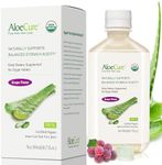 AloeCure Pure USDA Organic Aloe Vera Juice Supplement in Grape Flavor