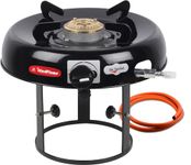 Hindflame Hero 1 Burner Cylinder Mounted Camping, Outdoor & Picnic Stainless Steel Manual Gas Stove, with Hindflame LPG Hose Pipe 0.5 m, 1 Year Warranty, ISI Approved (1 Burner)