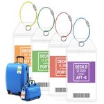 Cruise Luggage Tags, 4 Pcs Waterproof Luggage Tags, Clear Cruise Tags for Baggage, Suitcase