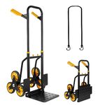 Mstge Stair Climbing Hand Truck Dolly, 2 in 1 Stair Climber Hand Truck Heavy Duty, 350 Lbs Capacity Stair Trolley Cart with 6 Rubber Wheels and Elastic Rope