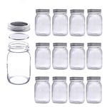 MEETOZ Mason Jars 17 oz With Regular Lids and Bands, Ideal for Jam,Dishwasher Safe Mason Jar for Fermenting, Kombucha, Kefir, Storing and Canning Uses, Clear- Set of 12 (Type B)