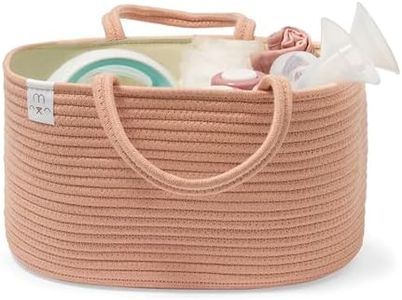 Natemia Baby Diaper Caddy Organizer - Diaper Basket and Nursery Basket, Baby Shower Gifts, Diaper Caddy Basket, Rope Diaper Caddy, Baby Basket Gift, Woven Diaper Caddy, Newborn Baby Essentials
