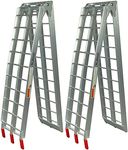 Pit Posse PP2755P Pair of Lawn Mower ATV Folding Loading Ramps Made of Aluminum 89" 1500Lbs Rated - Pick Up Truck Ramps for Dirt Bike, Scooter, 4 Wheeler, Motorcycle, Tractor - Lightweight & Safe