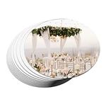 VSAR House 10" Round Mirror Centerpieces for Tables, Mirror Tray Set for Wedding and Party Decorations, Circle Mirror Plates with Smooth Edge and Cushioned Feet, 12 PCS 2mm Thick