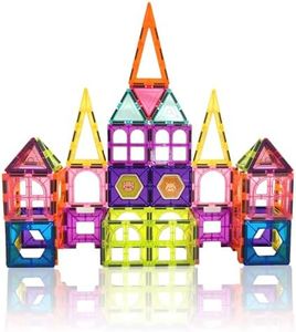 Contixo ST4 Magnetic Tiles - 112 PCs 3D Building Blocks STEM Construction Creativity, Imagination, Recreational, Educational Building Toys for Kids Children Toddler Ages 4-8, Boys and Girls Age 3-5