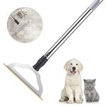 47“ Adjustable Long Handle Carpet Rake Pet Hair Remover, Reusable Metal Lint Remover Brush for Stubborn Fur Removal from Carpets Rugs Stairs, Carpet Brush Scraper Dog Cat Hair Remover Broom