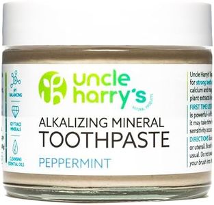 Uncle Harry's Peppermint Remineralizing Toothpaste | Natural Whitening Toothpaste Freshens Breath & Promotes Enamel | Vegan Fluoride Free Toothpaste