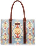 Wrangler Tote Bag for Women Western Shoulder Purses Boho Aztec Satchel Hobo Handbags WG2202-8119BR