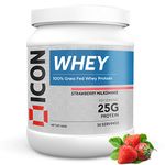 ICON Nutrition Whey Protein - Strawberry Milkshake, 25g Protein and 5.6g BCCA Per Serving, High Protein Supplement for Muscle Recovery and Lean Muscle Building — 960g, 30 Servings