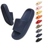 Geweo Cloud Women Men Slippers Cozy Slides Shower Anti Slip Bathroom Cushioned Thick Soled Quick Dry Super Soft Beach Bathroom Flip Flops Pillow Sandals Comfortable Unisex Blue 10.5/11UK(46/47EU)