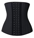 YIANNA Waist Trainer for Weight Loss Women Latex 25 Steel Boned Corset Tummy Control Body Shaper Cincher Trimmer Belt Shapewear Black L 20173