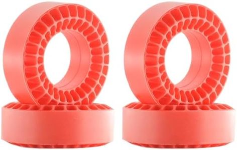4PCS Silicone Rubber Inserts Foam for 58-64mm (2.4” OD) 1.0 Tires, RC Car Tire Inserts for TRX4M SCX24 1/18 1/24 Crawler Tires (Red)
