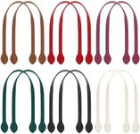 12PCS Bag Handles for Bag Making,23.4" PU Leather Straps for Handbag,Purse Handles for Crochet Bags 6 Colors