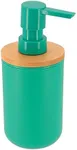 Green Soap and Lotion Pump Dispenser Padang with Bamboo Top - 10 fl oz - Perfect for Kitchen and Bathroom Countertops