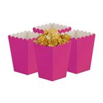 Hot Pink Paper Popcorn Boxes, Mini Valentine Popcorn Boxes,Open-Top Popcorn Box for Kid Birthday Decoration Princess Party Supplies (36PC)