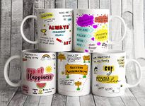 DAYS Motivational Quotes Ceramic Coffee Mug Best Quotes Positive Mug Encouragement Gift Mental Health Law of Attraction Inspirational Gift Best Gift for Office Employee Set of 5