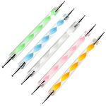 5PCS Nail Dotting Pen Marbleizing Dotting Painting Pen Polish Carving Tool，Paint Manicure Dot Nail Art Set - Multi-Colored