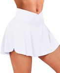 OZICERD Tennis Skirt Golf Skorts for Women with Pockets Mini Skirt High Waisted Pleated Skirts Jupe Femme Golf Clothes White XS