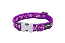 Red Dingo Bucklebone Dog Collar Design, Breezy Love Purple, Medium 20mm