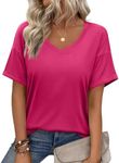 Zeagoo Summer Outfits for Womens Basic Tees Spring Workout Tops Short Sleeve T Shirts Gym Clothes 2024 Pink M