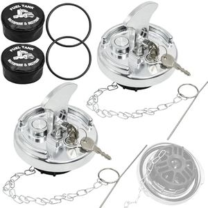 LOBIUTIYA 2 Pack 4" Locking Fuel Cap for Peterbilt, Extra Sealing Ring & Dust Covers&Aluminum Diesel Fuel Tank Cap with Key for Peterbilt 379 386 389 579, Replace 11-04859-100 11-04859-200 600212