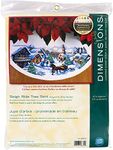 Dimensions Counted Cross Stitch Tree Skirt Kit, Sleigh Ride, 11 Count White Aida, 45" D