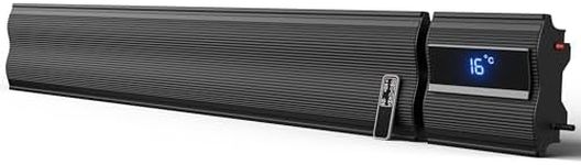Radi8 Industries Infrared Bar Heaters –Efficient Heating for Large Spaces and Indoor, Built in Thermostat, LED Display, Remote control and Wi-Fi, 1540 x 200 x 63mm and 220-240V/50Hz (5ft-2400W)