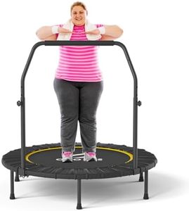 CLORIS 40''/48'' Foldable Fitness Trampoline - Max Load 400lbs / 450lbs, Rebounder with Adjustable Foam Handle Indoor/Outdoor Fitness Body Exercise (40'' Yellow-2)